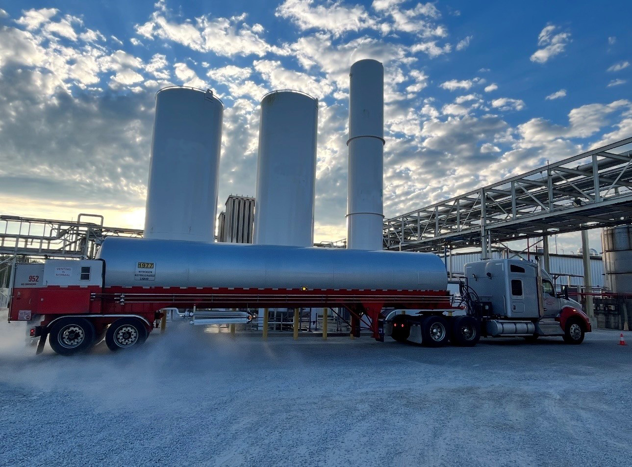 Image of Coastal Plains Trucking rig parked in Clinton, Indiana.